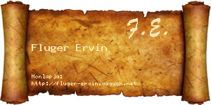Fluger Ervin névjegykártya
